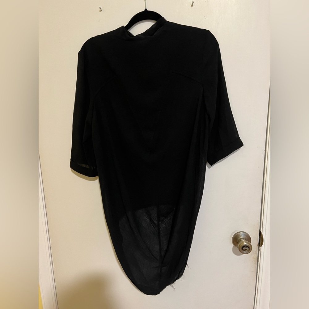 Helmut Lang Raw Edge Button Down High Low Short S… - image 6